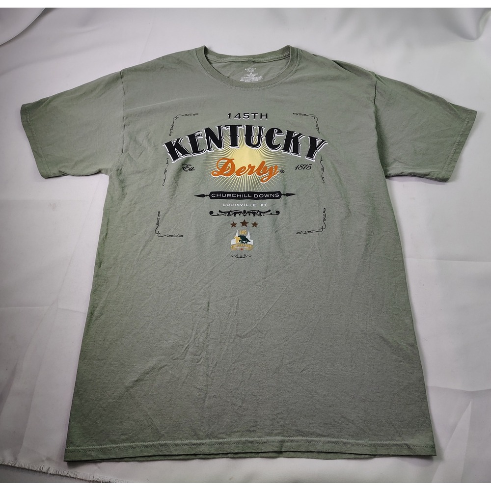 2019 Kentucky Derby 145th Churchill Downs Horse Racing Souvenir Graphic Tee Sz M